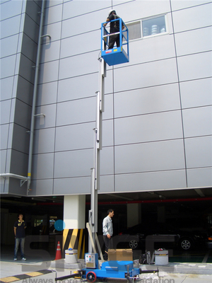 Compact protable 10 m Aluminum Alloy single mast lift vertical mast lift manlift aerial work platform
