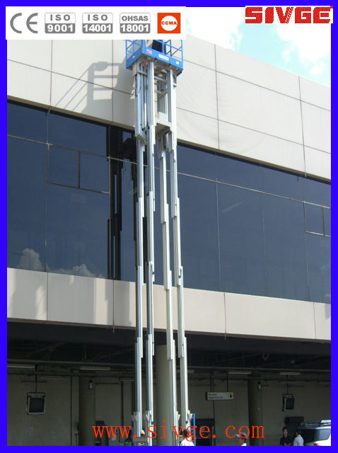 Multi Mast Type Vertical Mast Lift 16m Platform Height With 160 kg Load